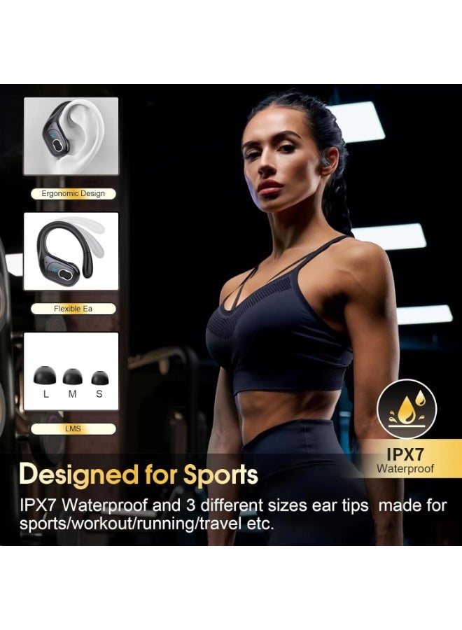 HD65 True Wireless Earbuds Bluetooth 5.3, ANC/ENC Noise Cancelling Headphones with LED Digital Display, 50H Long Playtime, IPX7 Waterproof, Deep Bass Stereo Sound for Sports, Workout, Gym - Image 3